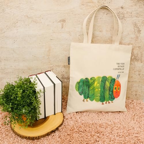 The Very Hungry Caterpillar Tote Bag with Inner Pocket - World of Eric Carle Gift for Book Lovers
