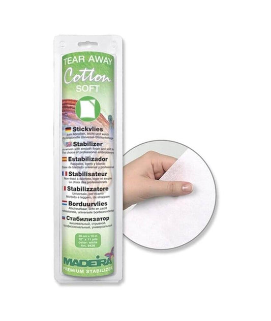 Madeira Tear Away Cotton Soft Stabilizer 12 in. x 11 yd. White
