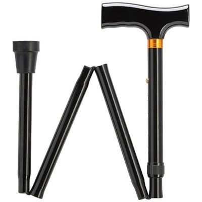 Unisex Folding Adjustable Fritz Cane Black Aluminum  -Affordable Gift! Item #DHAR-9052308