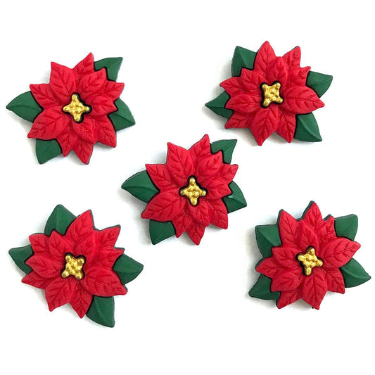 Buttons Galore and More Poinsettias Button, one