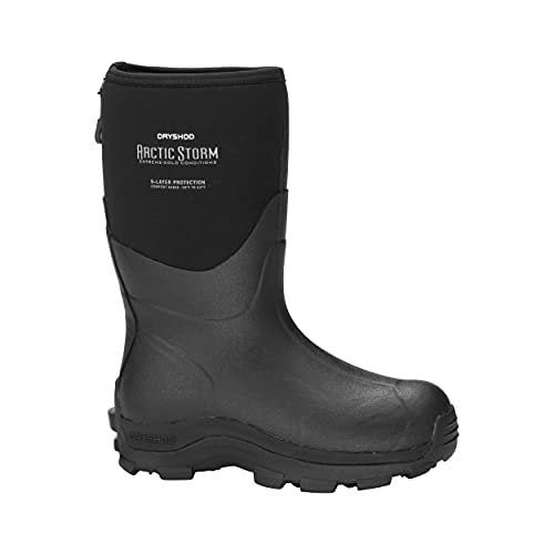 Dryshod Arctic Storm Winter Boot | Mid-Calf Height |Black/Grey | Waterproof | Extreme Cold |Men