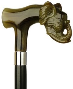 Harvy Elephant Head Derby Black Maple Cane -Affordable Gift! Item #HAR-9140331