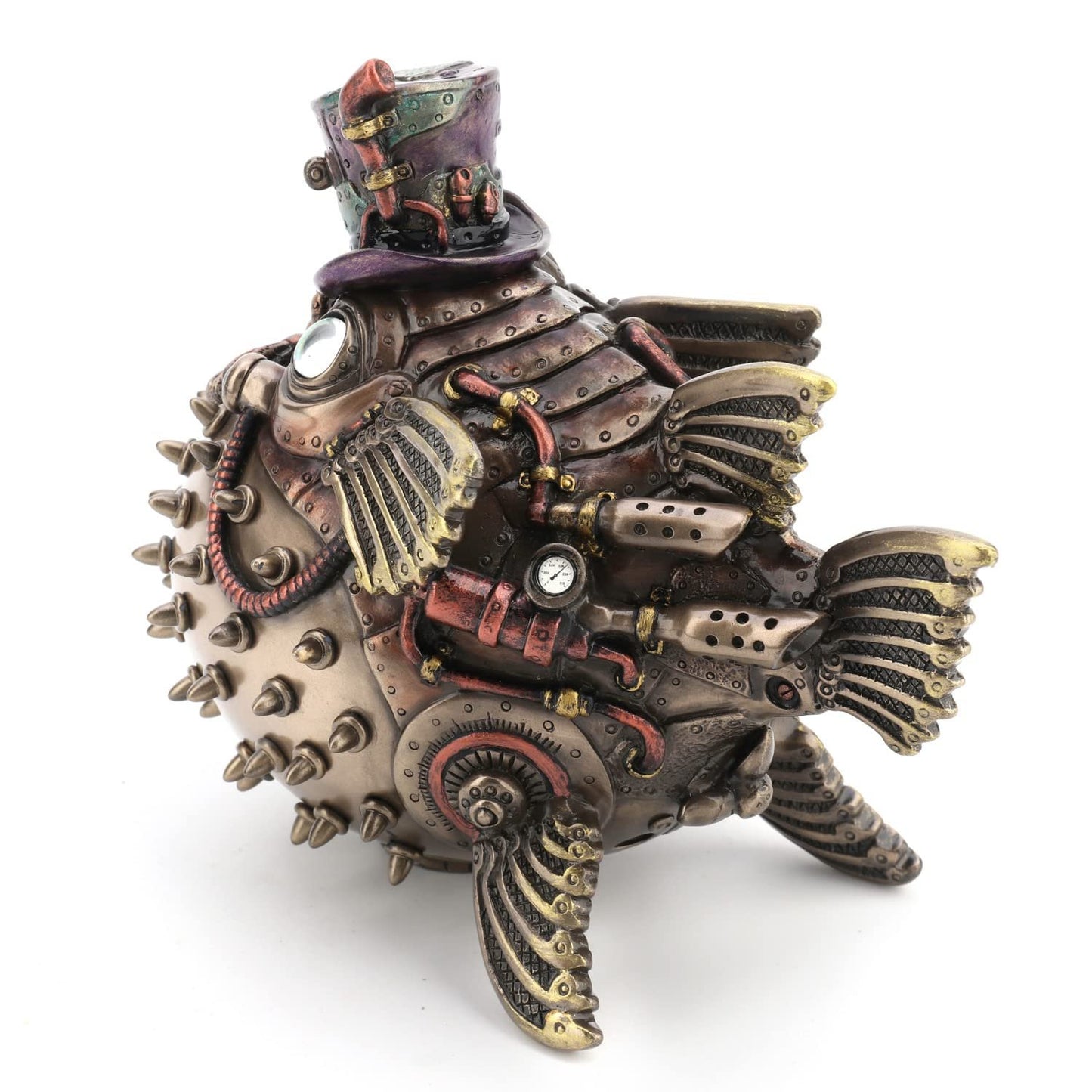 Veronese Design 5 1/8 Inch Steampunk Sofishticated Fugu Resin Statue Bronze Finish