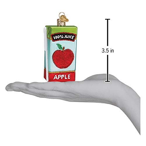 Old World Christmas Apple Juice Box Glass Ornament Free Box 32426 New