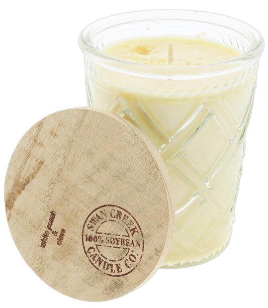 Swan Creek Timeless Jar Collection 12 Ounce Soy Wax Candle (White Peach & Clove)