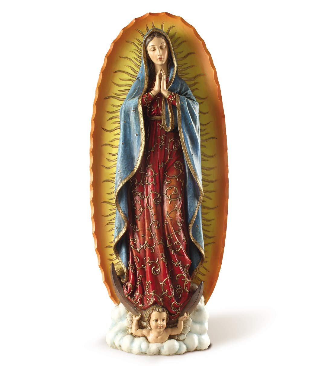 Joseph's Studio by Roman - Our Lady of Guadalupe Figure on Base, 10" Scale Renaissance Collection, 11.25" H, Resin and Stone, Religious Gift, Decoration