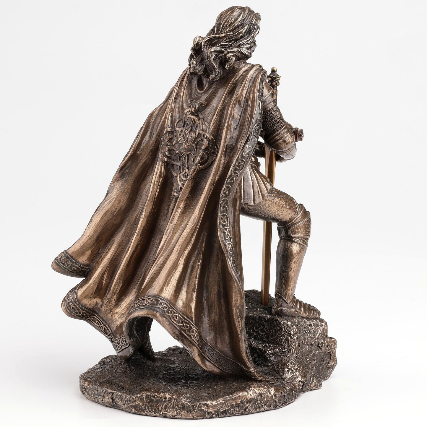 Veronese Design King Arthur Standing Pulling The Sword in The Stone Bronze Finish Statue