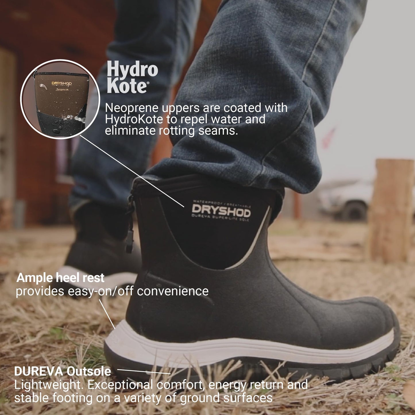 Dryshod Evalusion Lightweight Men's Ankle Boots | Waterproof | Rubber | Comfortable | Brown | Size 11
