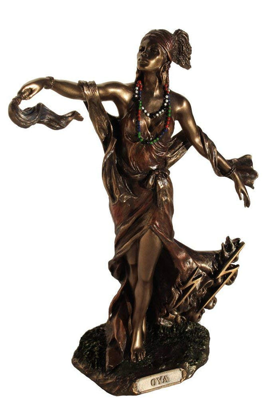 OYA - Goddess of Wind, Storm and Transformation Figurine, Bronze Color