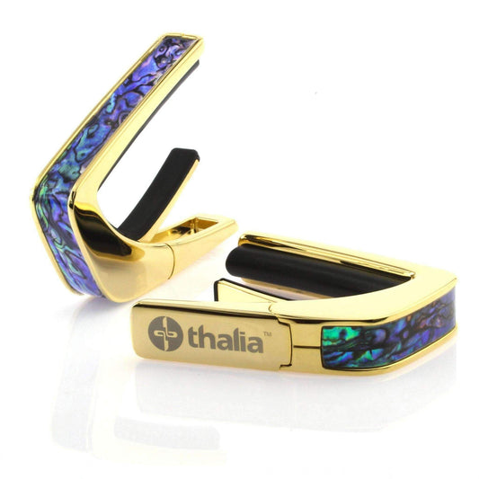 THALIA 24K GOLD FINISH CAPO WITH BLUE ABALONE INLAY