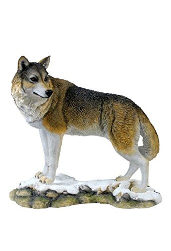 9.75 Inch Animal Figure Wolf Standing Looking Back Collectible Display
