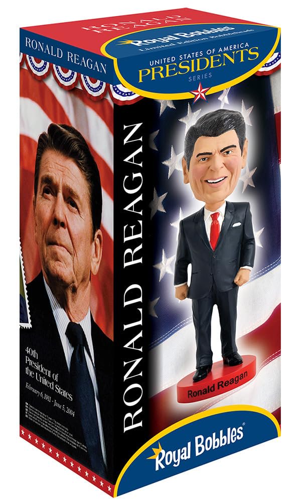 Royal Bobbles Ronald Reagan Bobblehead, Premium Polyresin Lifelike Figure, Unique Serial Number, Exquisite Detail