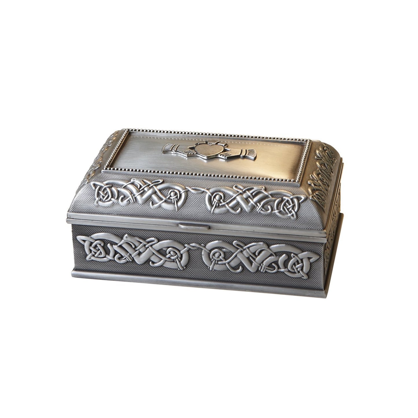 Handcrafted Irish Claddagh Jewelry Box by Mullingar Pewter