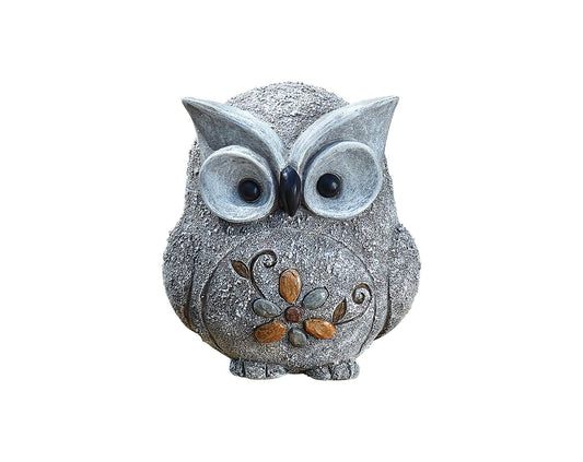Roman 7.75" H Pebble Owl Statue Pudgy Pals, Garden Decor, Garden Gift