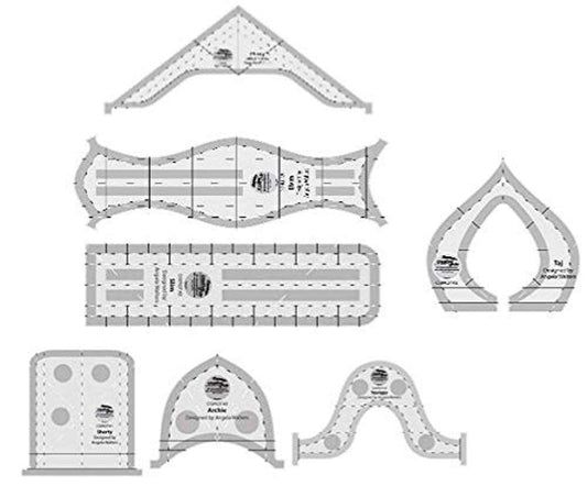 Creative Grids Machine Quilting Tools Rulers - Taj, Elvira, Chevy, Squiggy, Shorty, Slim, Archie