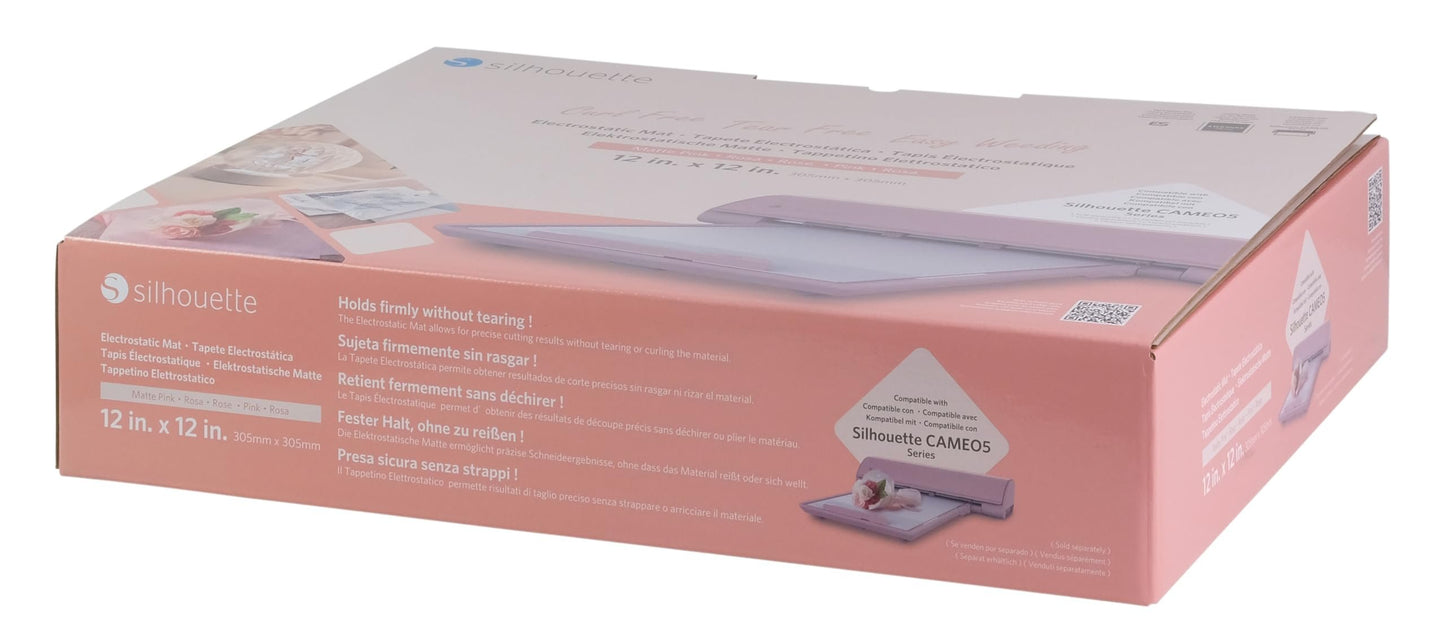 Silhouette Electrostatic Cutting Mat for use with Cameo 5 and Cameo 5 Plus models - 12 x 12 (Matte Pink)