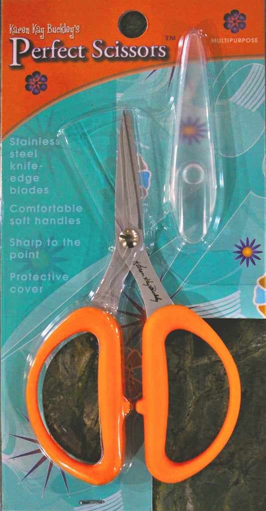 Karen Kay Buckley® Perfect Scissors™, Medium 5-inch #KKB025 Knife-Edge Multipurpose Stainless-Steel Blades for Cutting Template Plastic, Freezer Paper, Fabric, Quilting, Sewing, Patchwork, Crafts