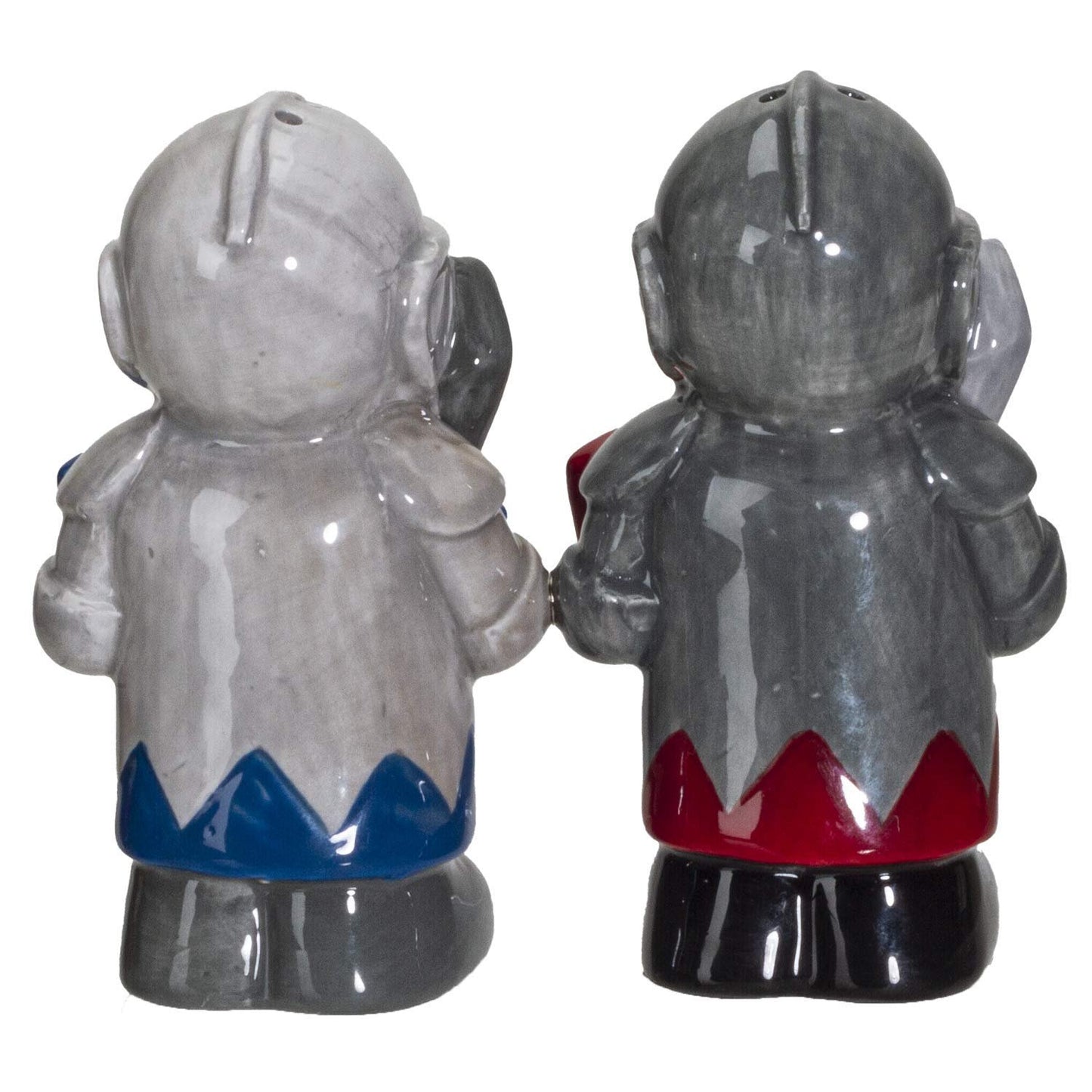 White And Black Knights Ceramic Salt and Pepper Shakers Set