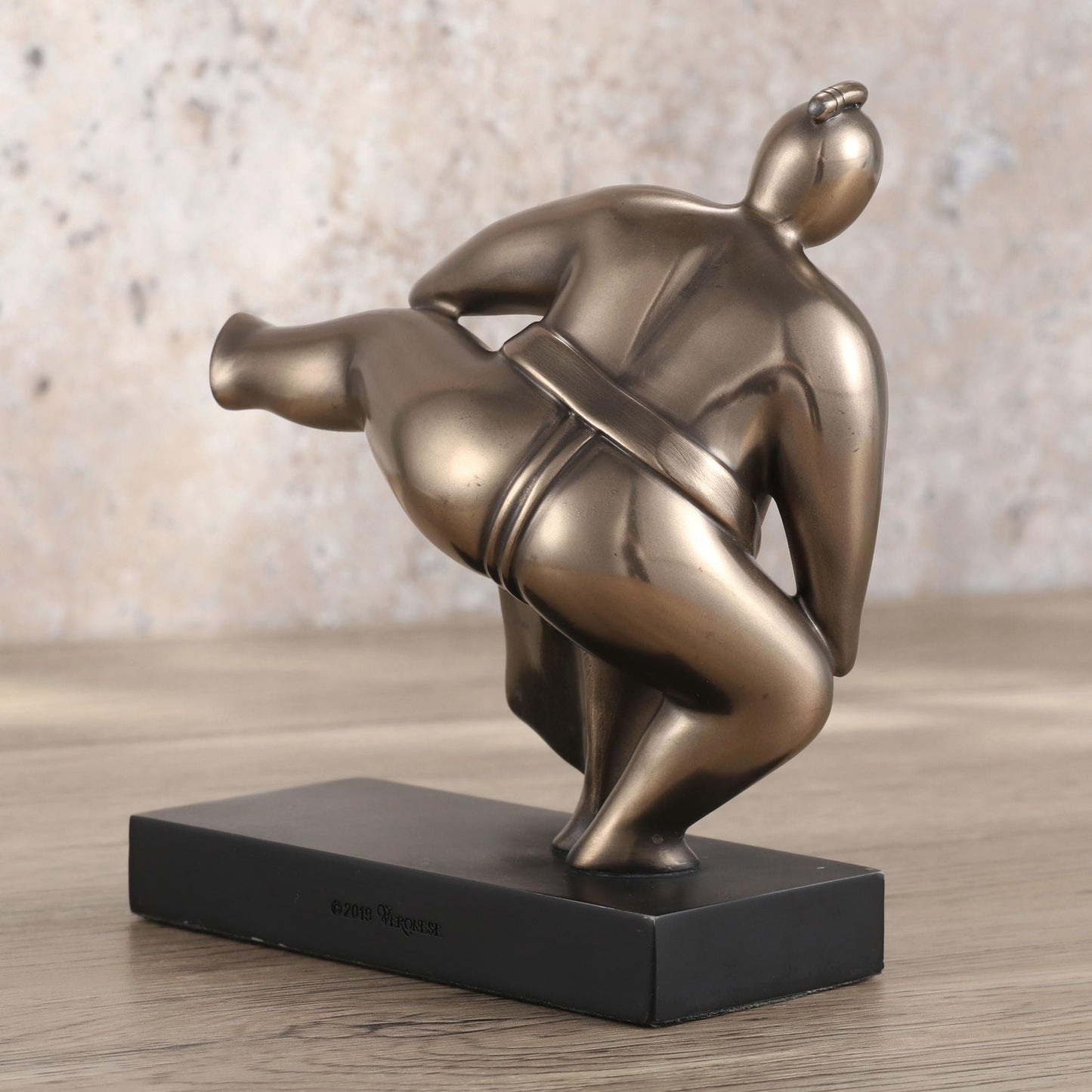 Veronese Design 4 7/8 Inch Japanese Abstract Sumo Wrestler Stomp Resin Figurine Bronze Finish