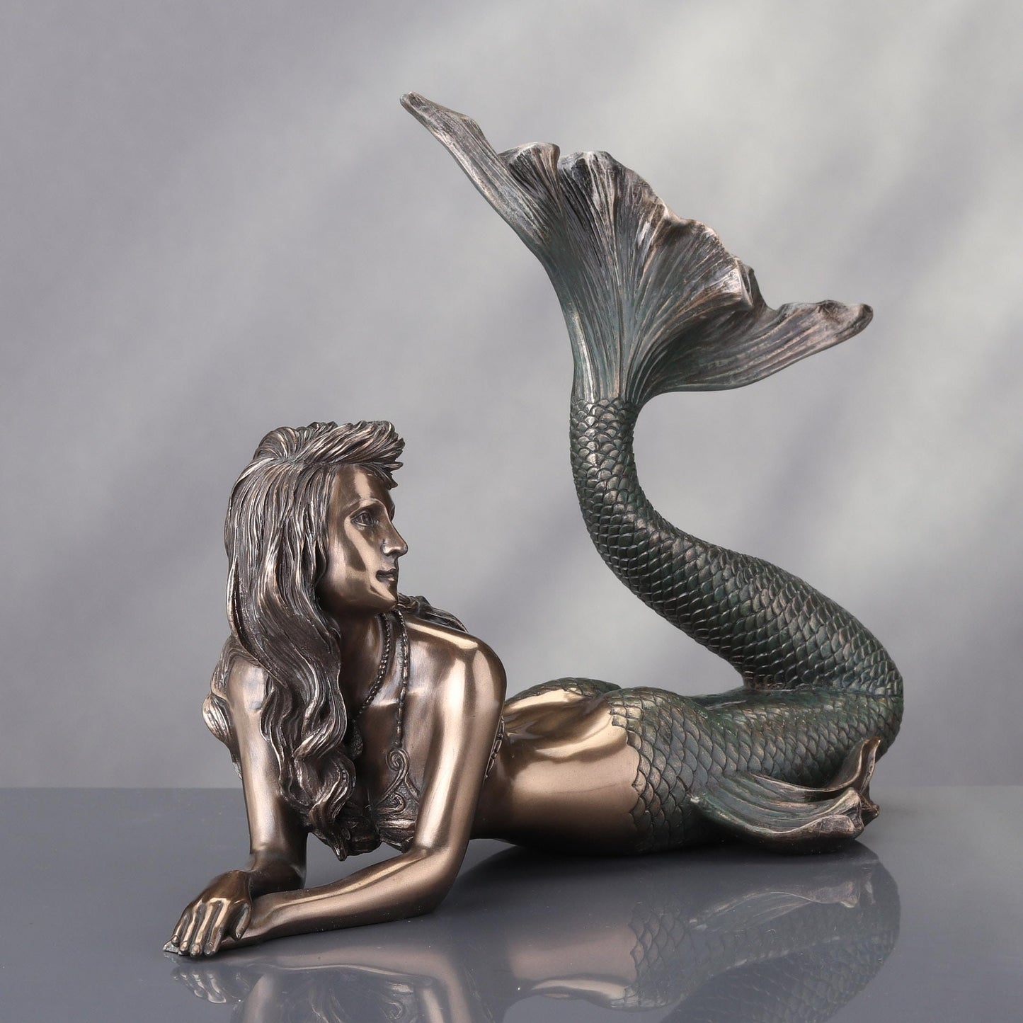 Veronese Design Mermaid Lying Down Statues