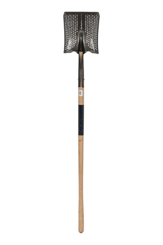 Toolite 49492 Square Point Shovel, 14 Gauge #2 / 9.5" x 11.5" , Forward Turned Step Perforated, Solid Steel Rivet, 48" Precision Lathe Turned Hardwood Handle