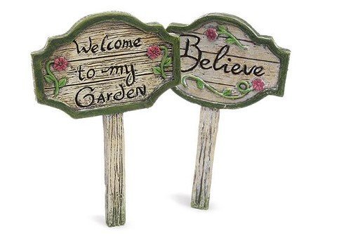Marshall Miniature Fairy Garden Garden Signs Set of 2