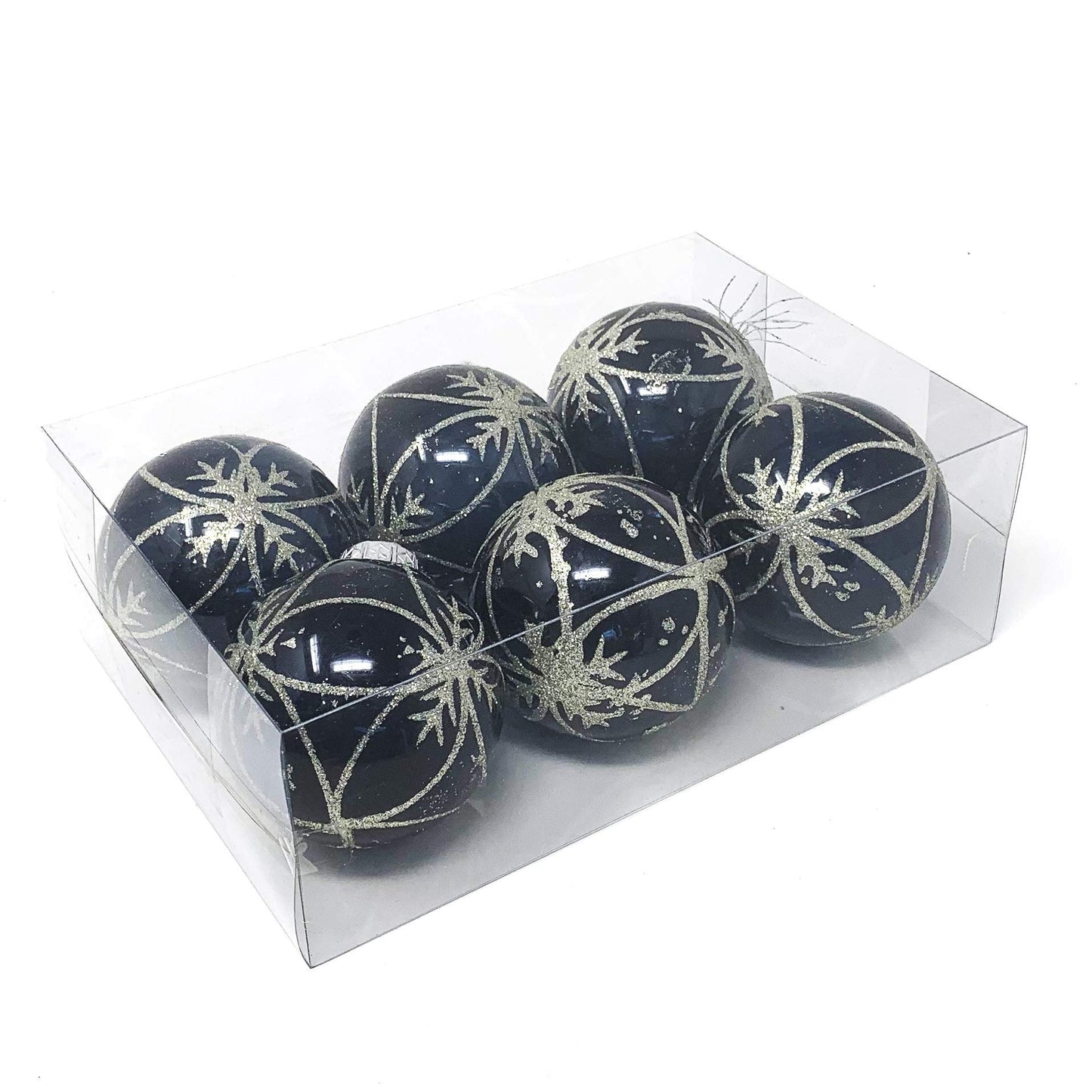 allgala 6-PK 3 Inch Luxury Glitter Rich Decoration Christmas Tree Ornament Balls
