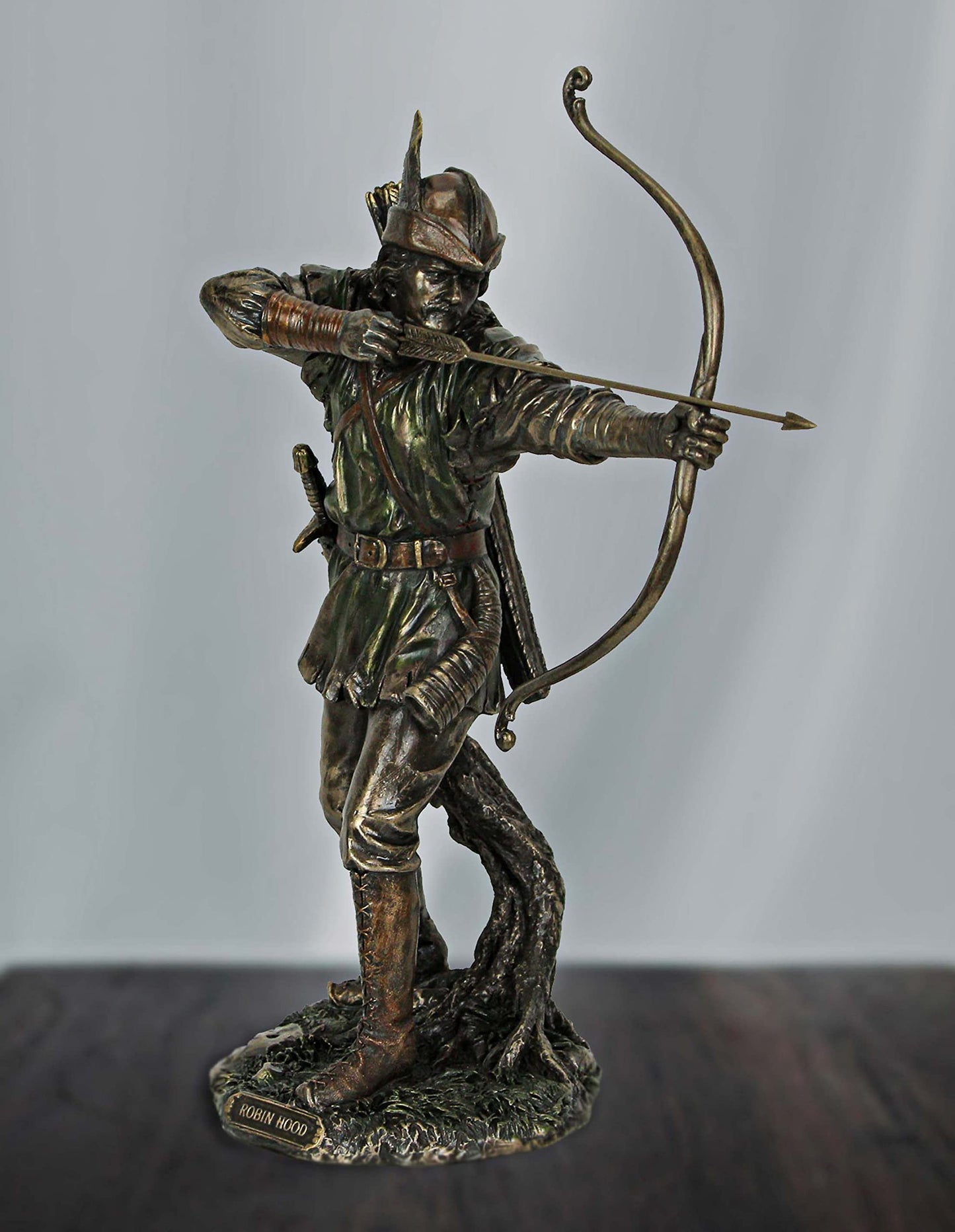 Veronese Design Robin Hood Shooting Arrow Bronze Finish Statue 12 Inches Tall