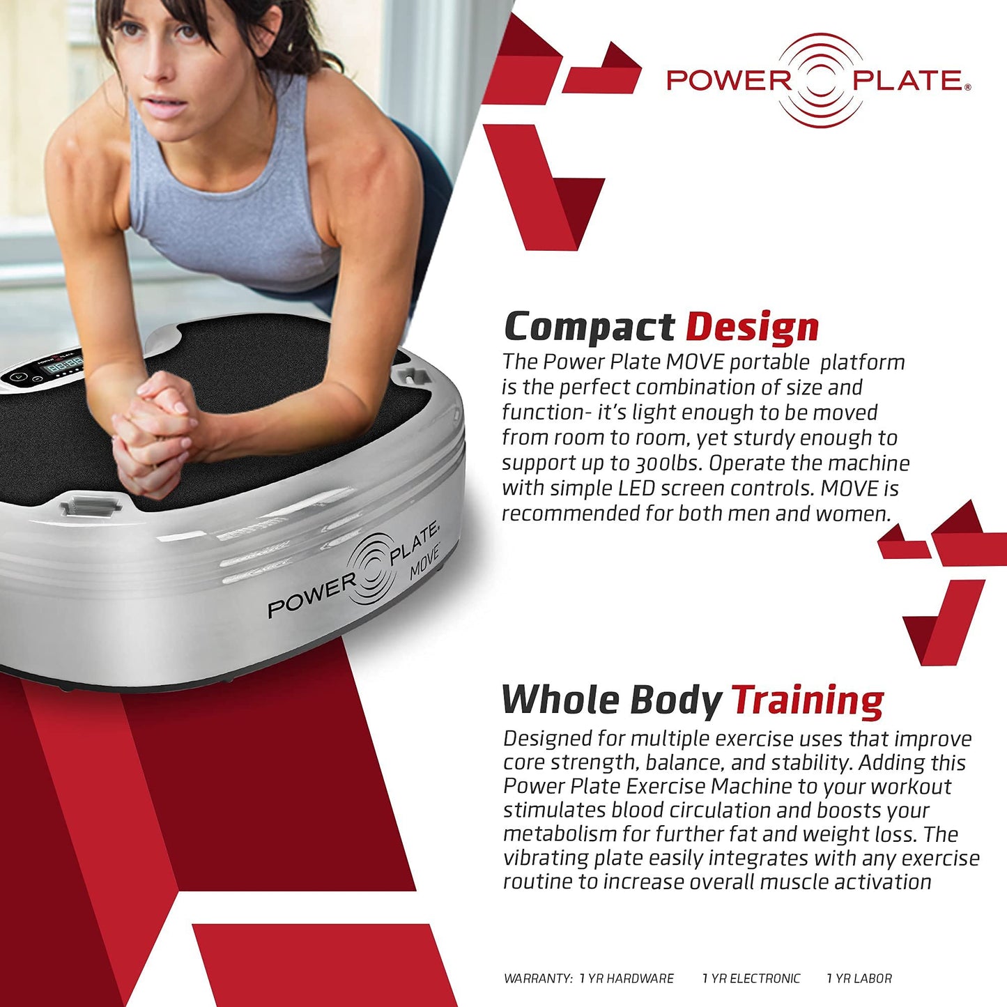 Power Plate Move Vibration Platform, Vibrating Plate to Increase Core Strength, Improve Balance and Stability