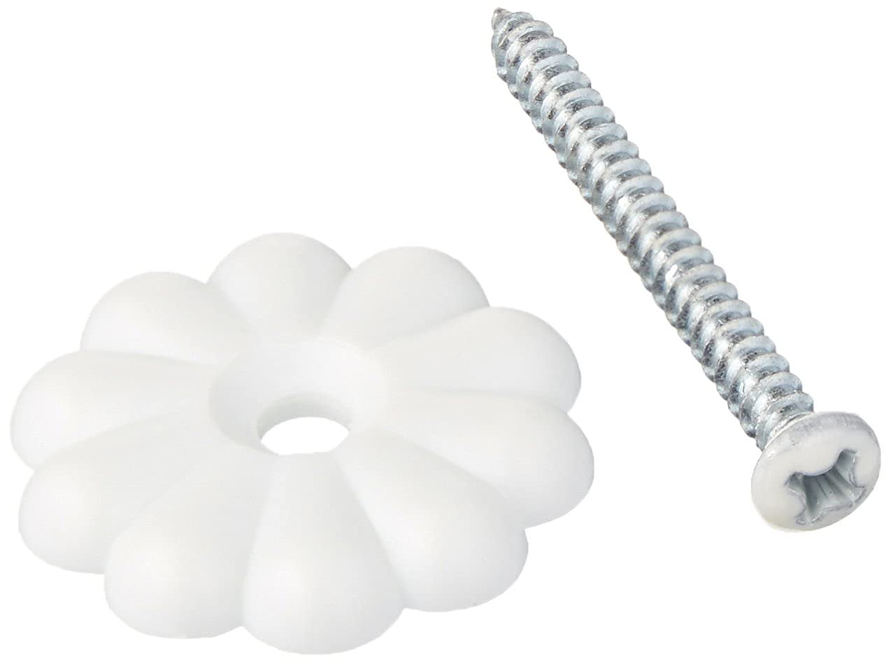 Three Pack of -UNITED STATES HDW D-138B 24 Piece White Plastic Rosette Button