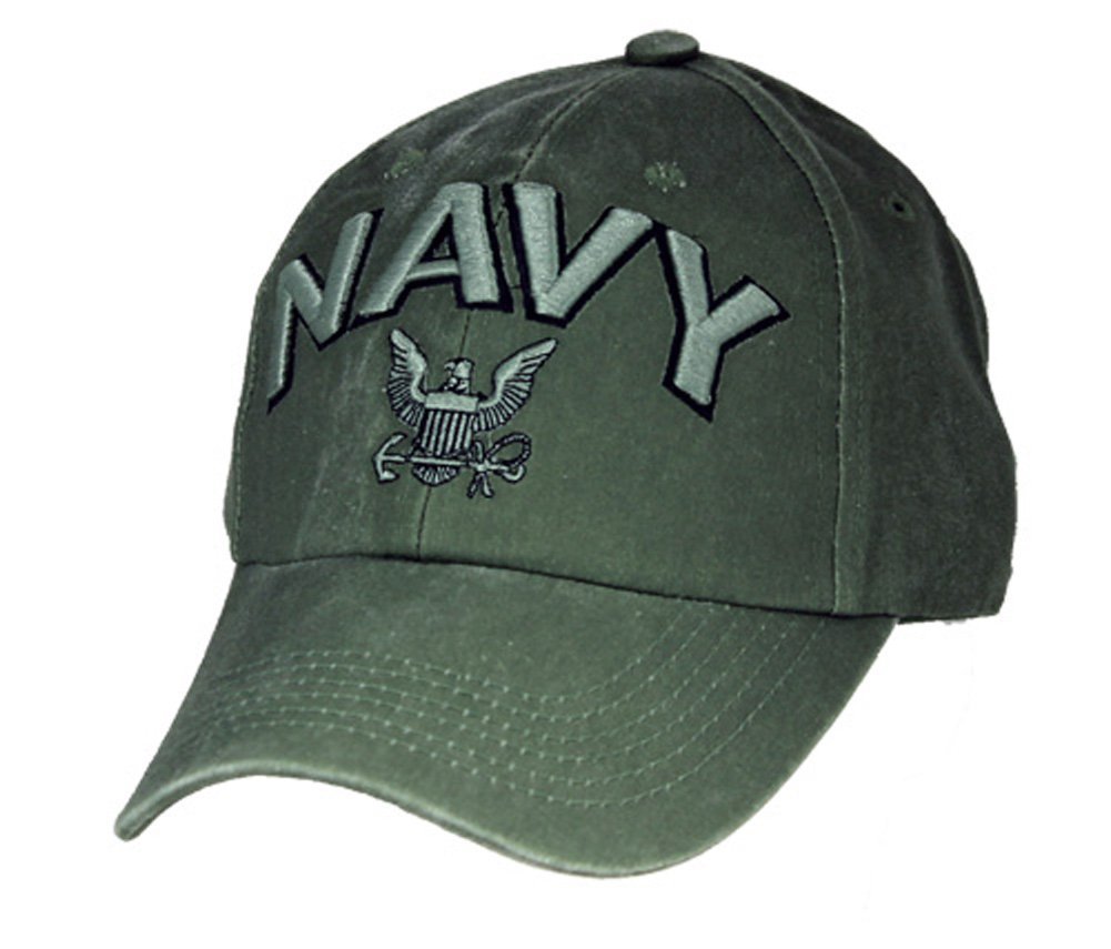 EAGLE CREST U.S. Navy Embroidered Cap with Logo. Green