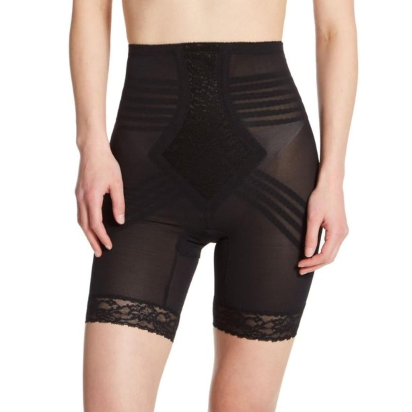 6209 High Waist Thigh Shaper | Size Sm - 15X | Made in USA | Flex Fit | No Top Roll | Firm - Extra Firm Tummy-Thigh Control