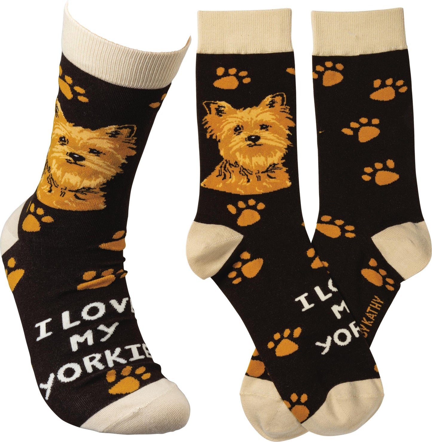 Primitives by Kathy Socks - I Love My Yorkie, Unisex, One Size