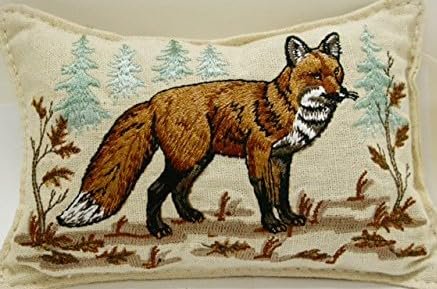 Paine's Balsam Fir Pillow 7" x 9" Embroidered Sampler Bear Trees Alphabet