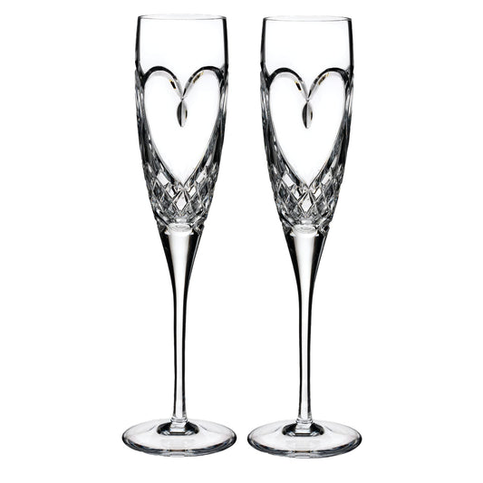Waterford Love True Love Crystal Toasting Flute Pair