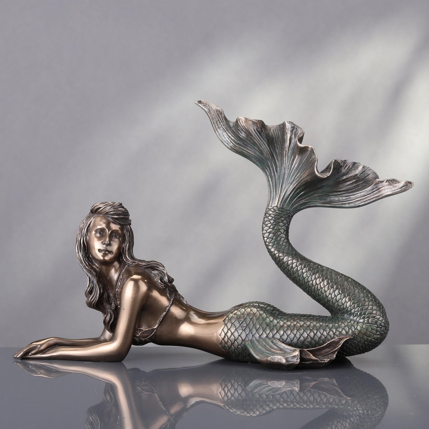 Veronese Design Mermaid Lying Down Statues