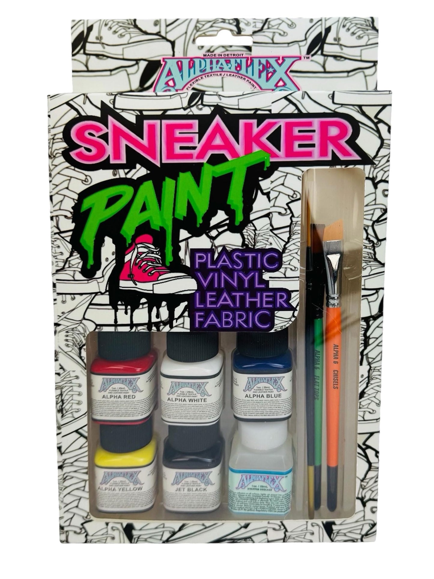 Alphaflex Flexible Acrylic Paint Set for Artists, Students, Teachers, Shoe & Clothing Customization