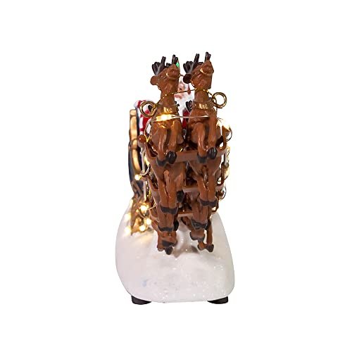 Kurt S. Adler Kurt Adler 7-Inch Battery-Operated LED Santa with Sleigh Table Piece, Multi
