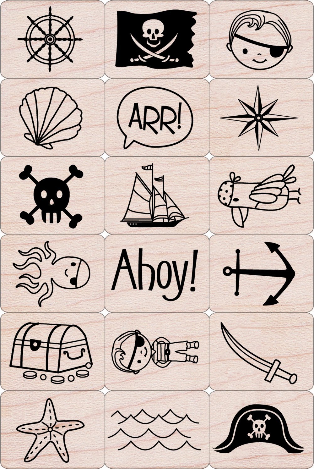 Animal Things Wood Stamps