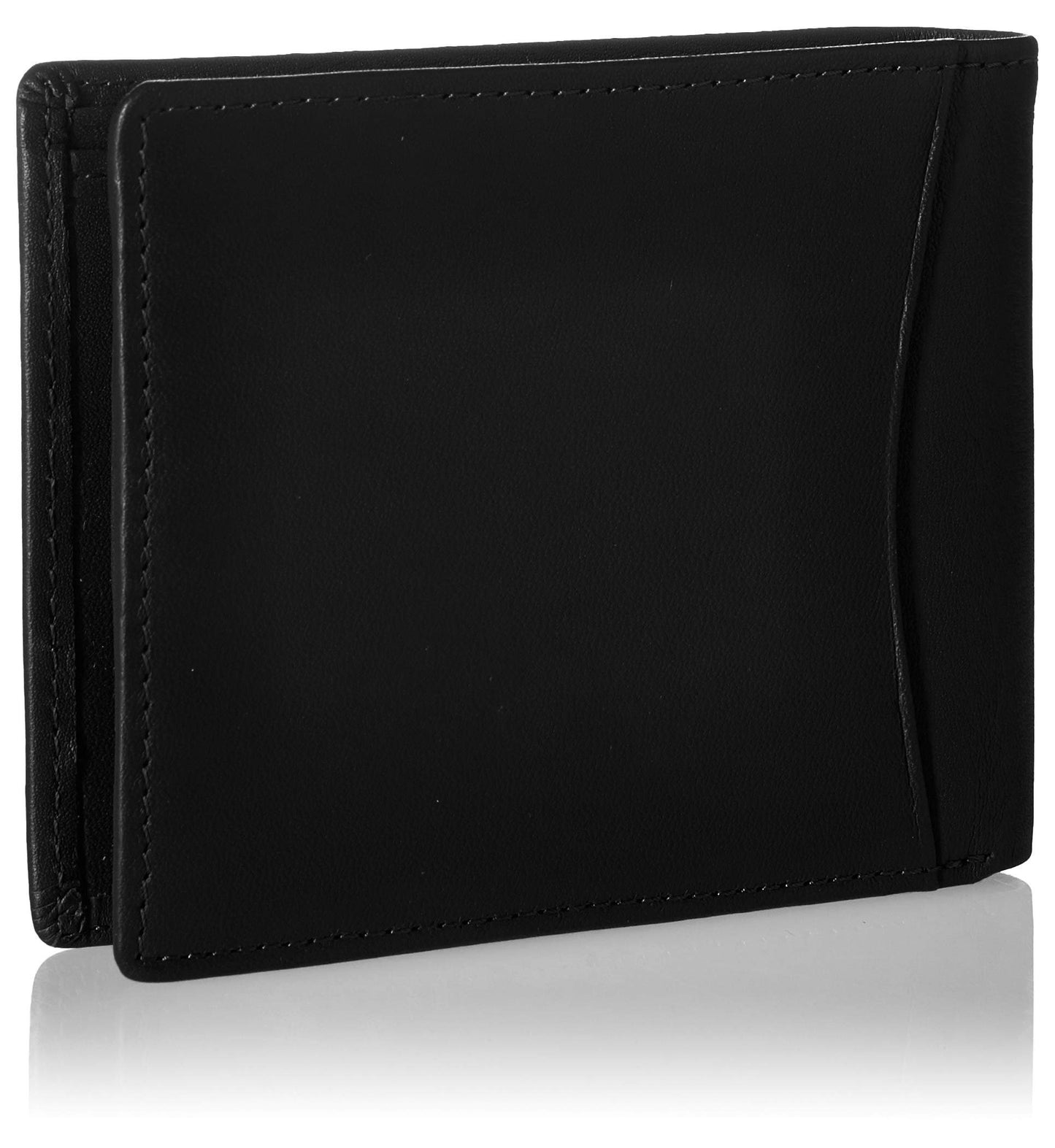 Royce Leather Men's RFID Blocking Bifold Wallet in Leather with Double Id Display, Black, One Size