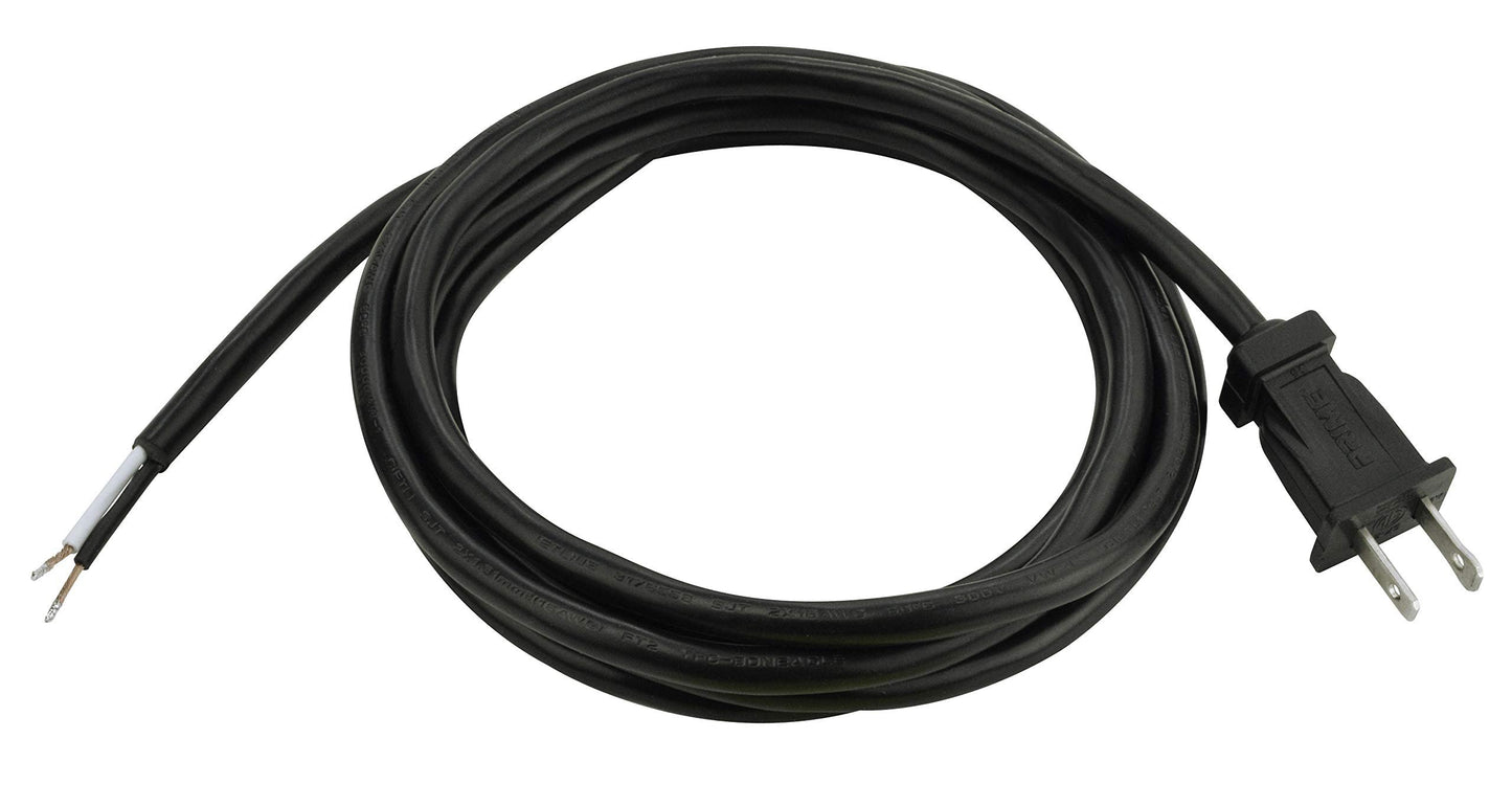 Prime PS005608 8-Feet 16/2 SJT Replacement Power Supply Cord, Black