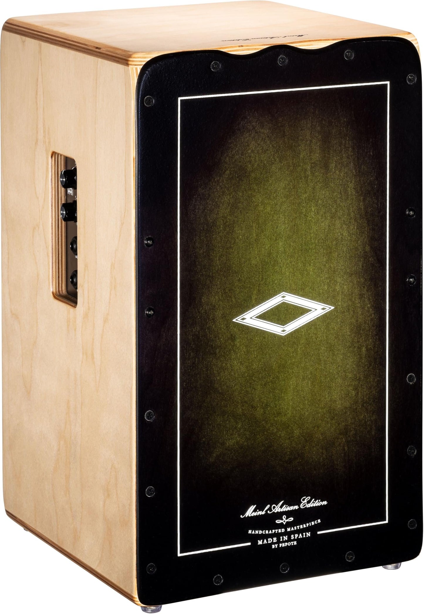 Meinl Artisan String Cajon with Dark Red Burst Frontplate / Baltic Birch Body - MADE IN SPAIN - Soleá Line, 2-YEAR WARRANTY
