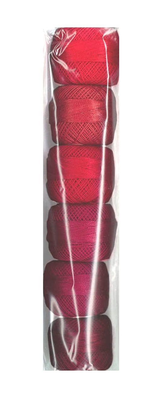 Presencia Pearl Cotton Size 8 Thread Sampler Pack Scarlet