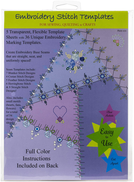 Creative Impressions Embroidery Stitch Template Set-5/Pkg, 5/Pkg