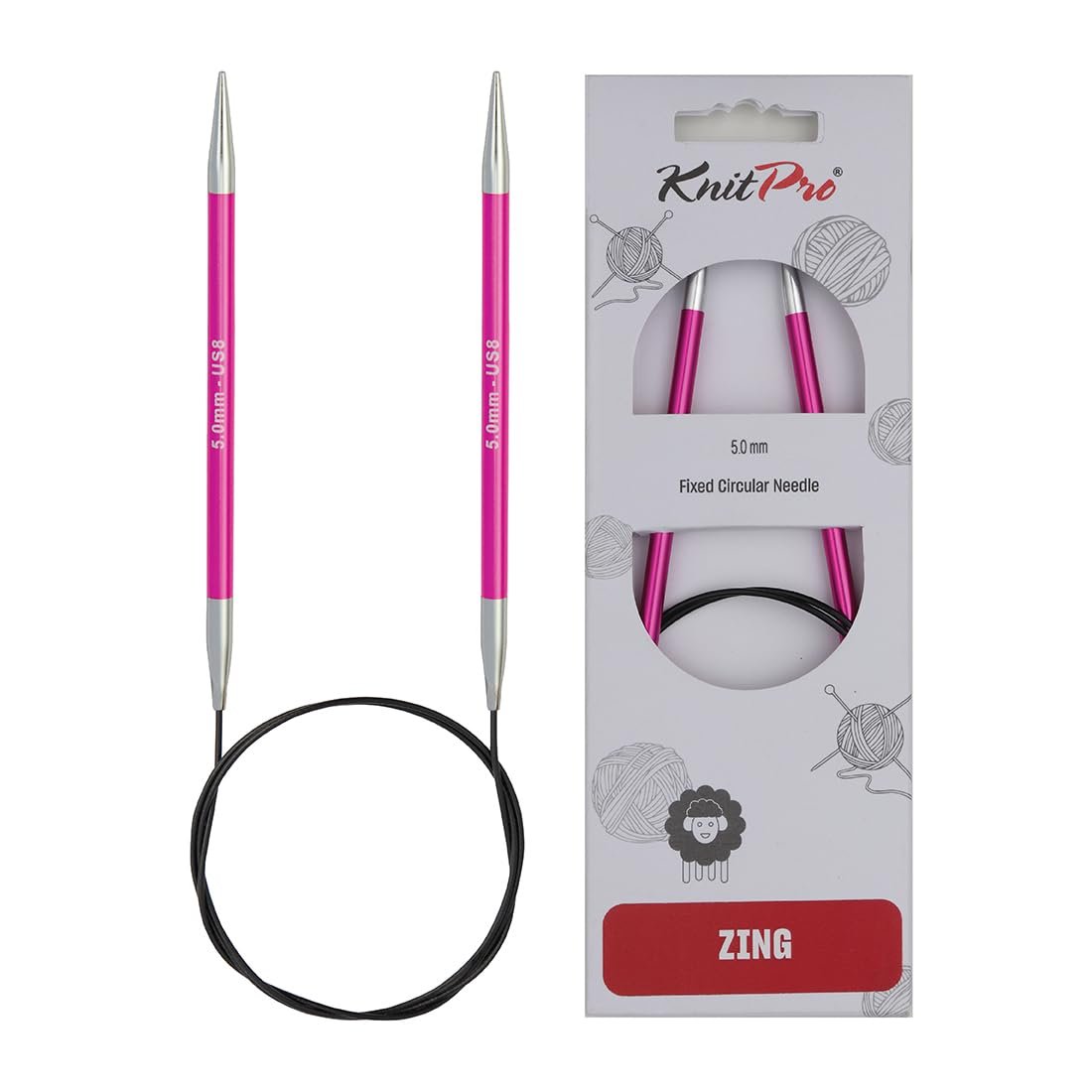 KnitPro Zing Fixed Circular Needles 16" (40cm)