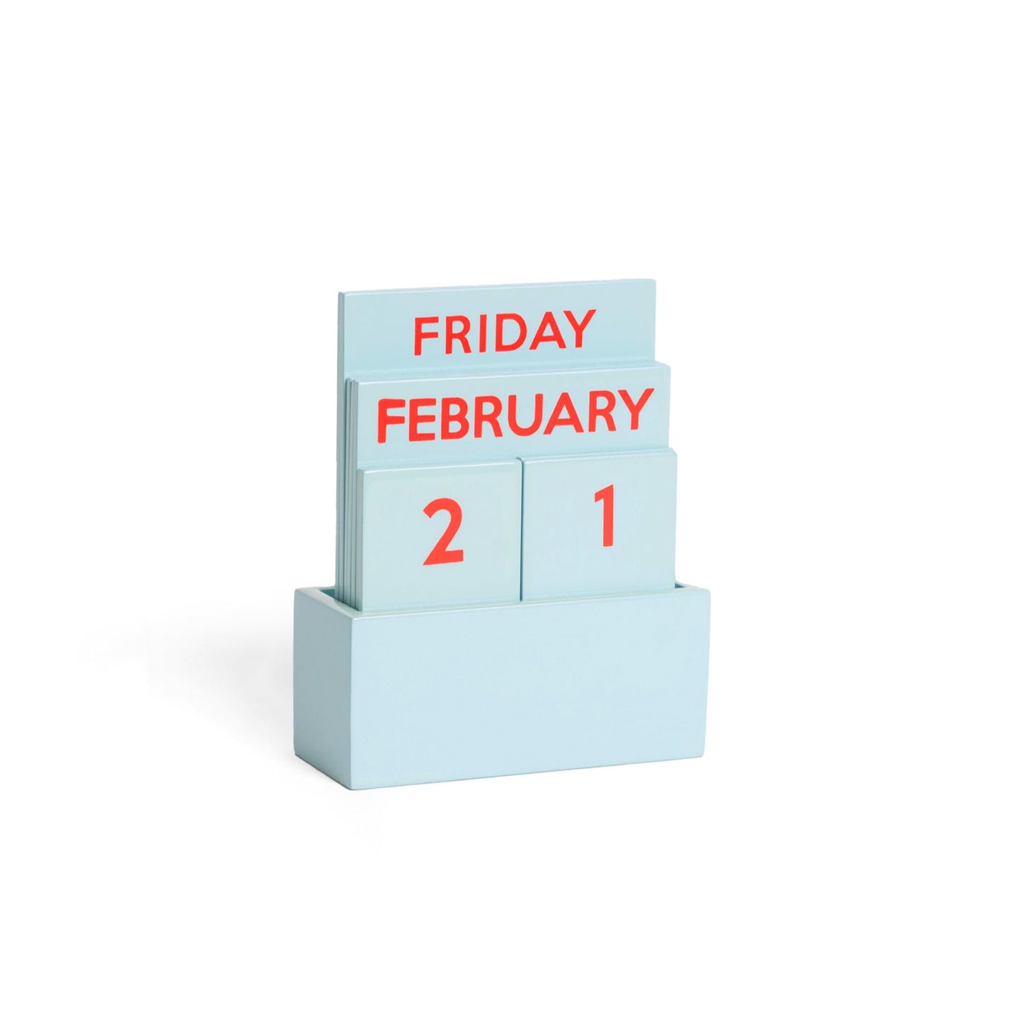 Light Blue Small Glossy Desk Calendar – Compact Full-Color Desktop Calendar (3.94 x 1.57 x 4.80 in)