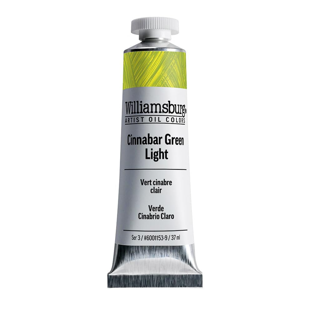 Williamsburg Artist Oil Colors by GOLDEN, Cinnabar Green Light, 37 ml tube, Professional Oil Paint, Semi-Opaque