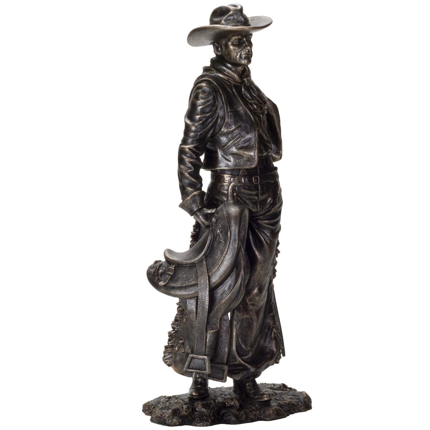 Pacific Giftware American Cowboy with Gun and Saddle Resin Figurine Home Decor Collectible