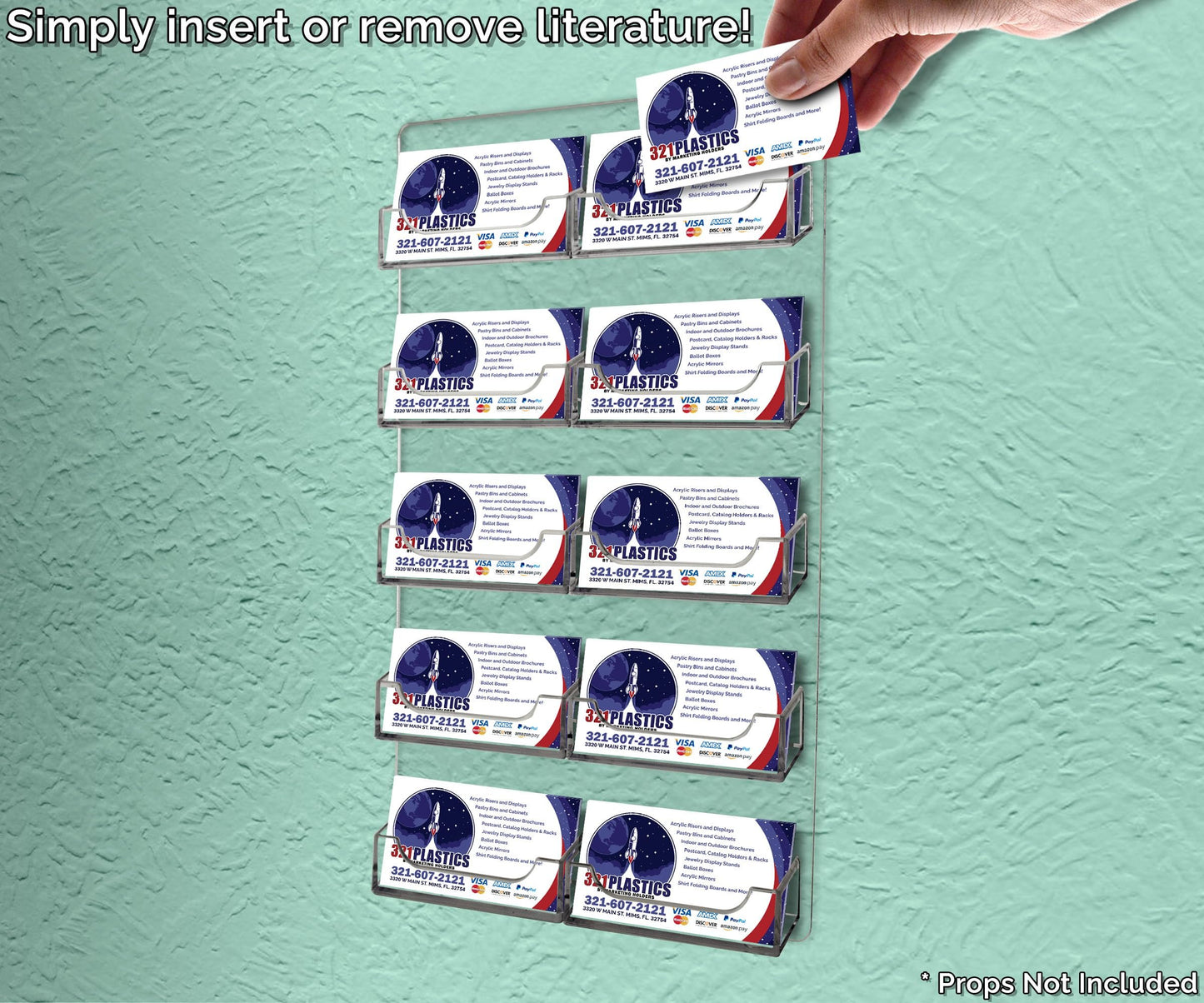 Marketing Holders Business Card Holder Acrylic Hanging Sticker Display Rack