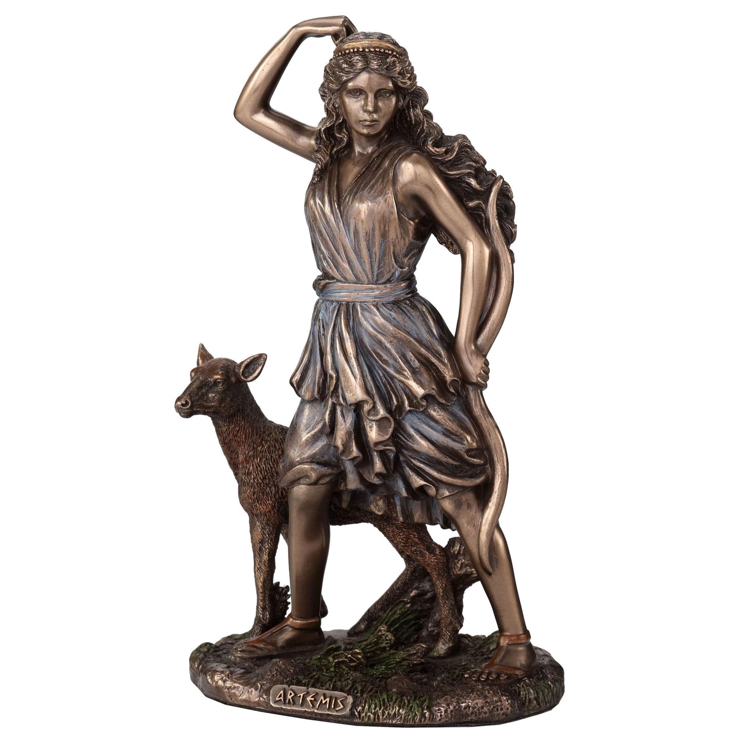 Veronese Design 6 1/2 Inch Artemis The Greek Goddess of The Hunt Cold Cast Resin Bronze Finish Sculpture